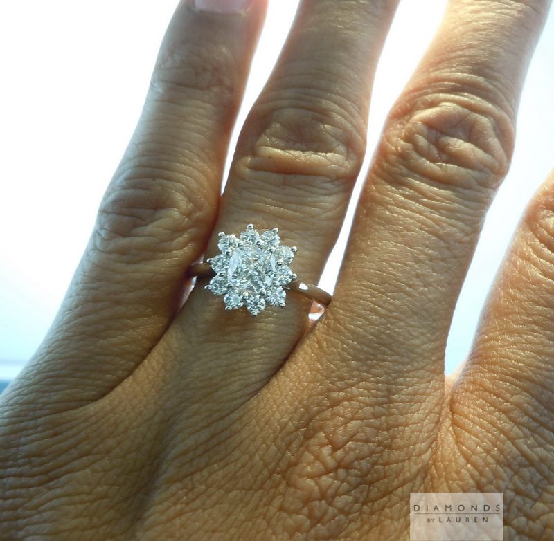 colorless diamond halo ring