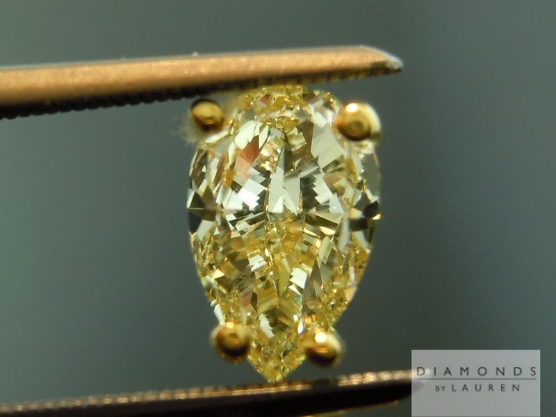 yellow pear shape diamond