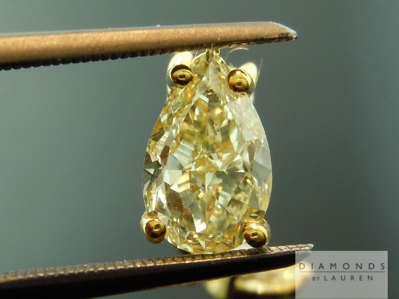 yellow pear shape diamond