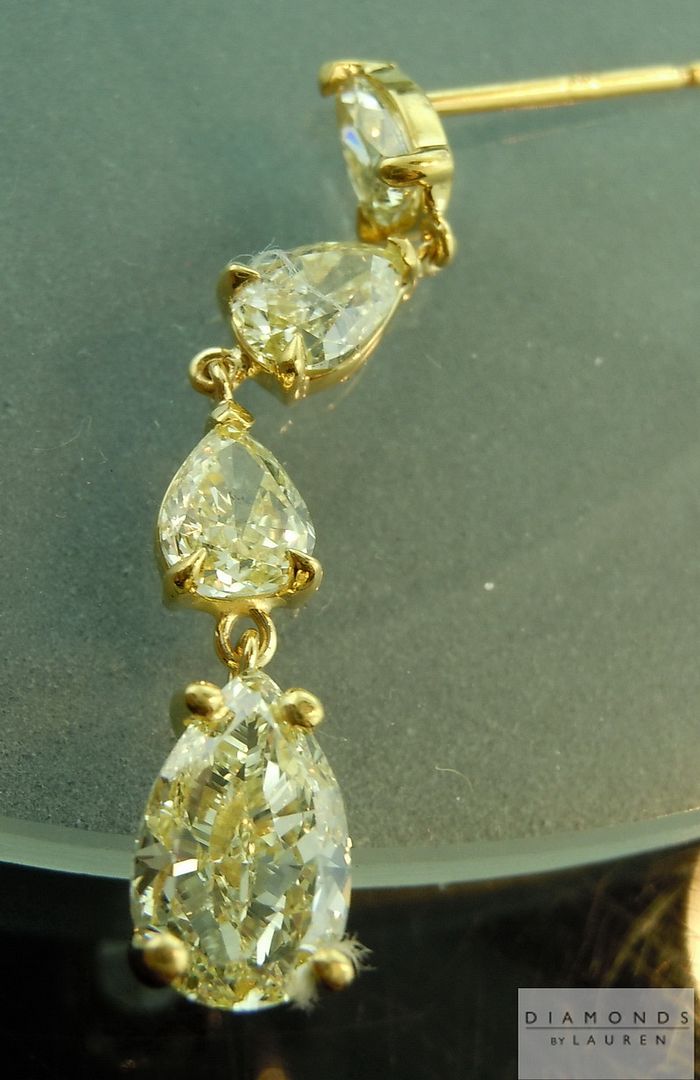 natural yellow diamond earrings