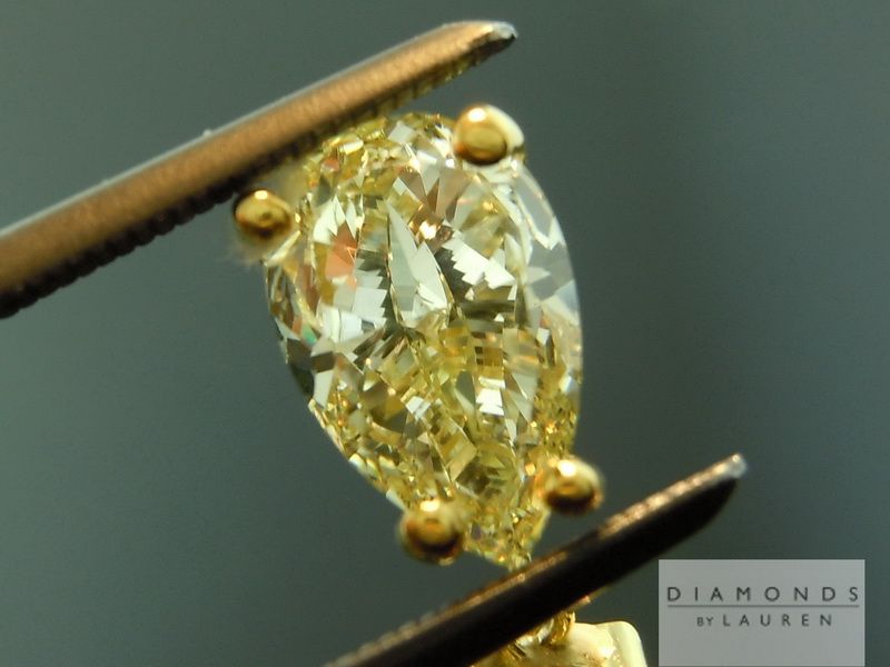 yellow pear shape diamond