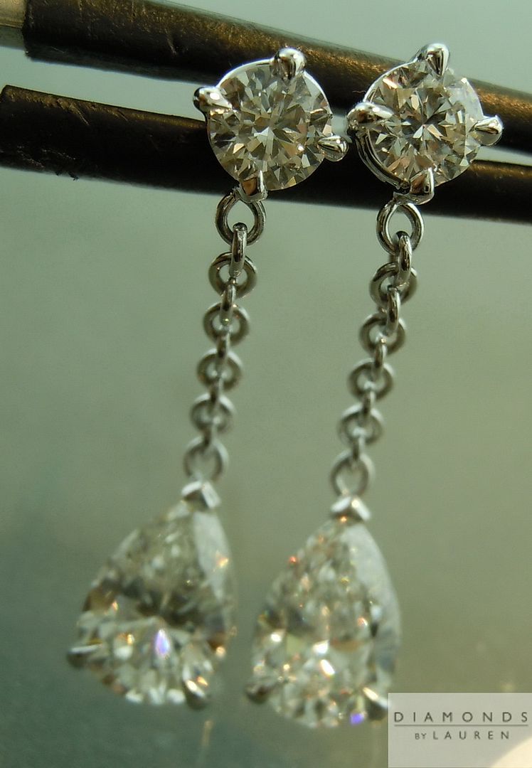 pear shape diamond earrings