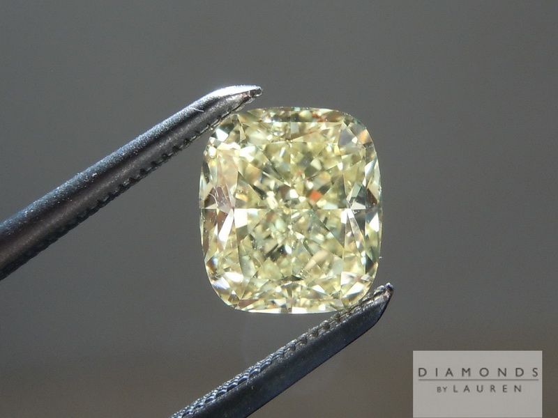 yellow cushion cut diamond