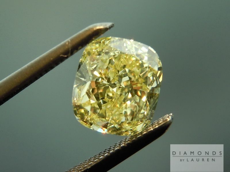 yellow cushion cut diamond
