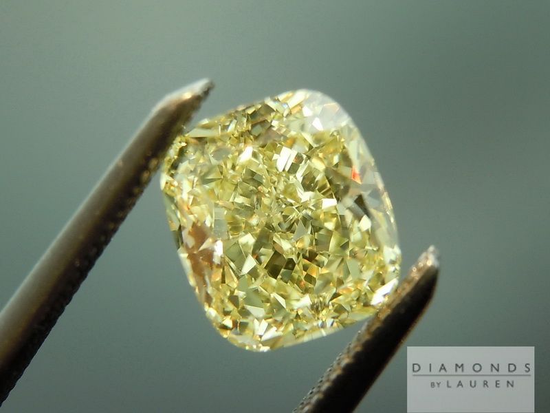 yellow cushion cut diamond