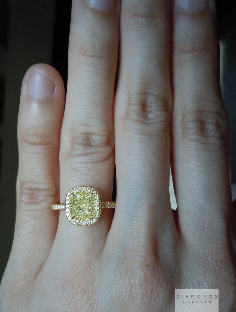 fancy light yellow diamond ring