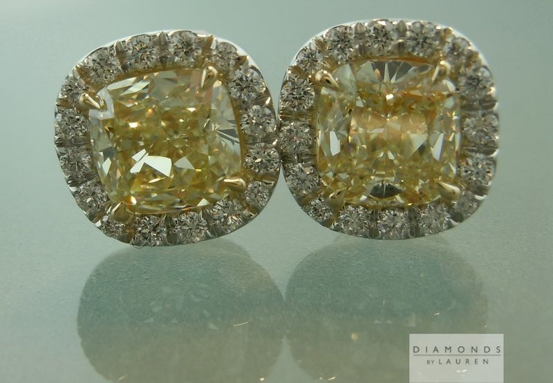 natural yellow diamond earrings