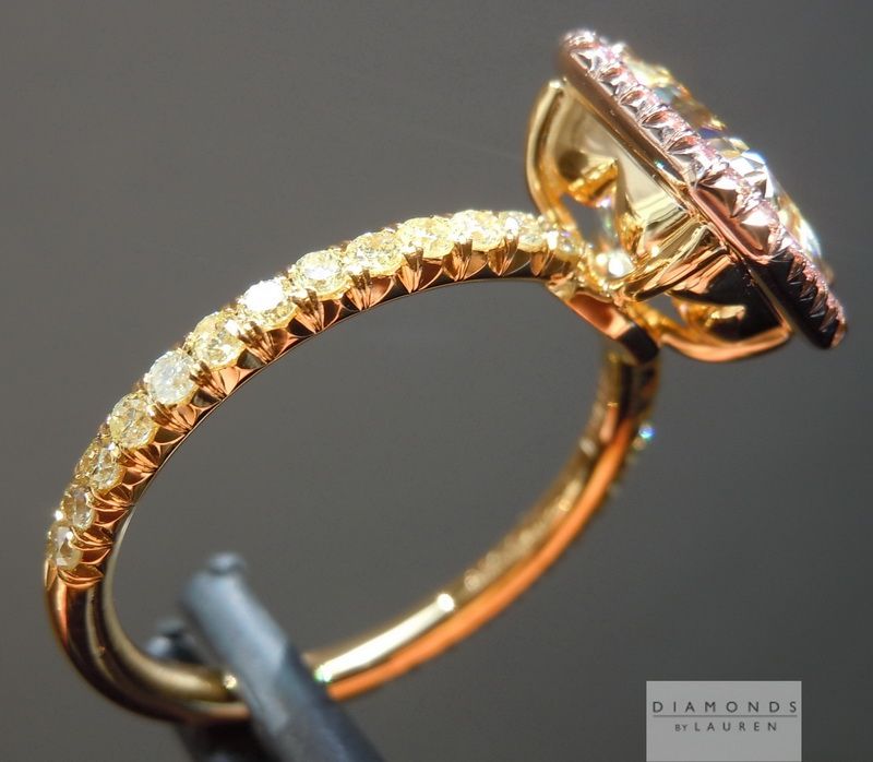 pink diamond halo ring