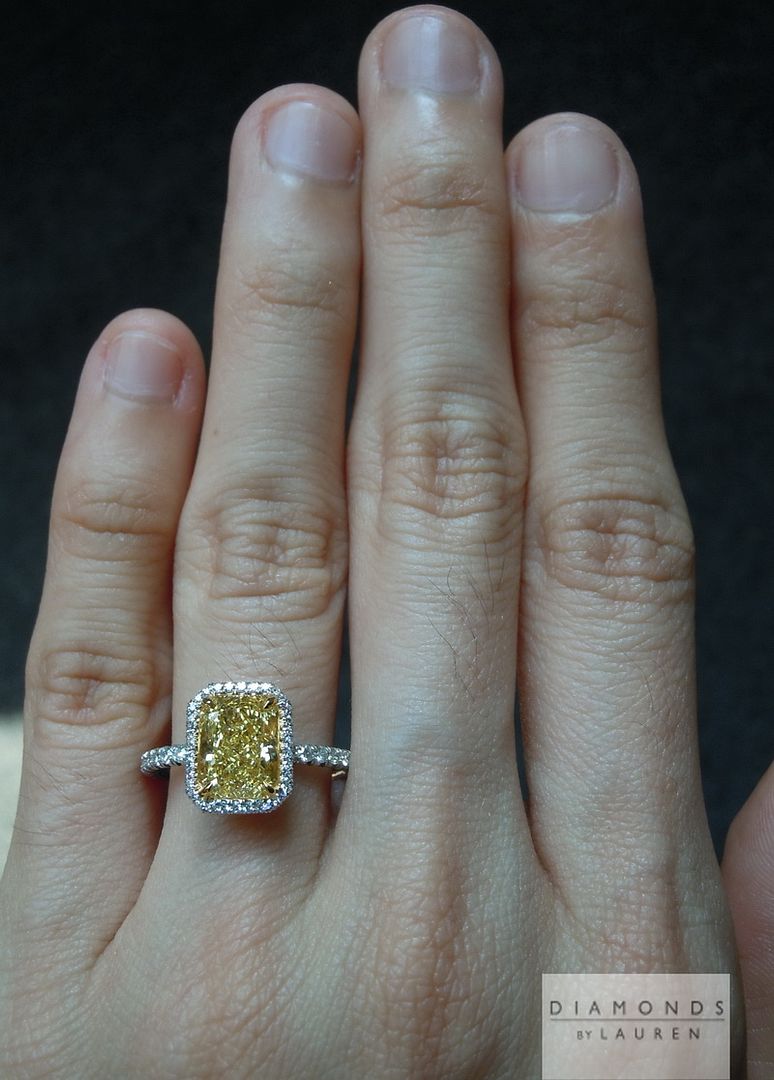 yellow radiant cut diamond