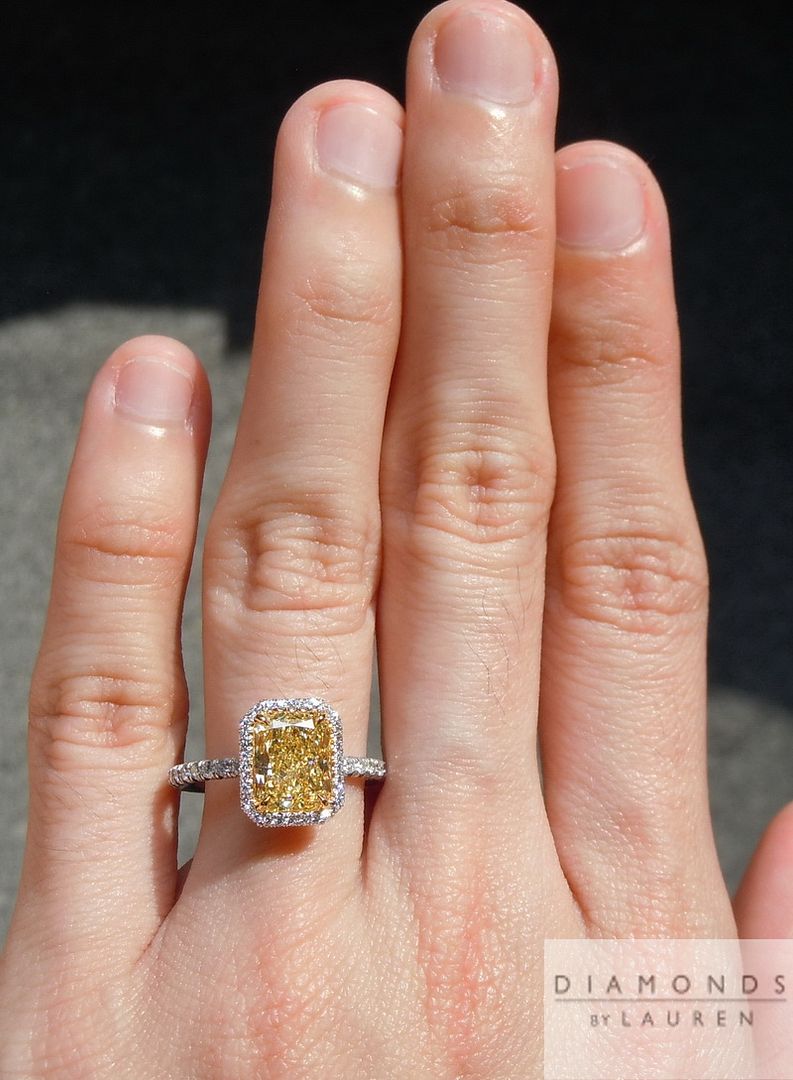 yellow radiant cut diamond