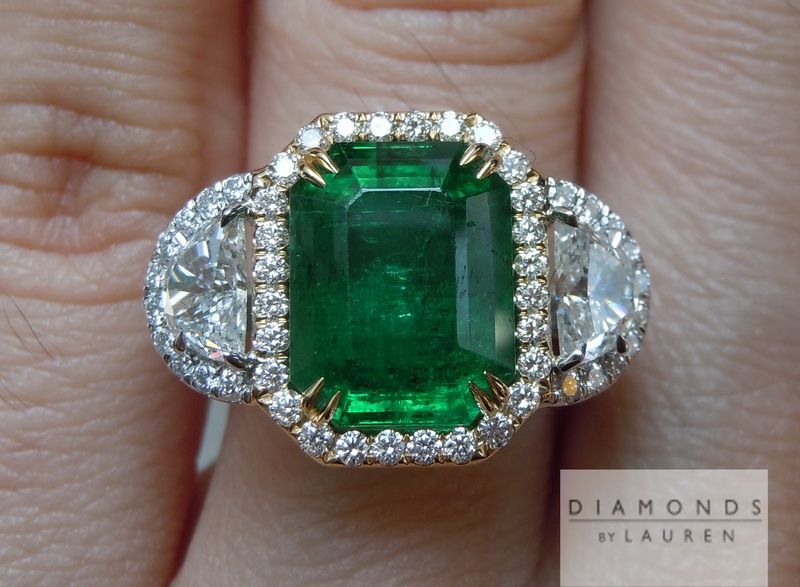 emerald and diamond halo