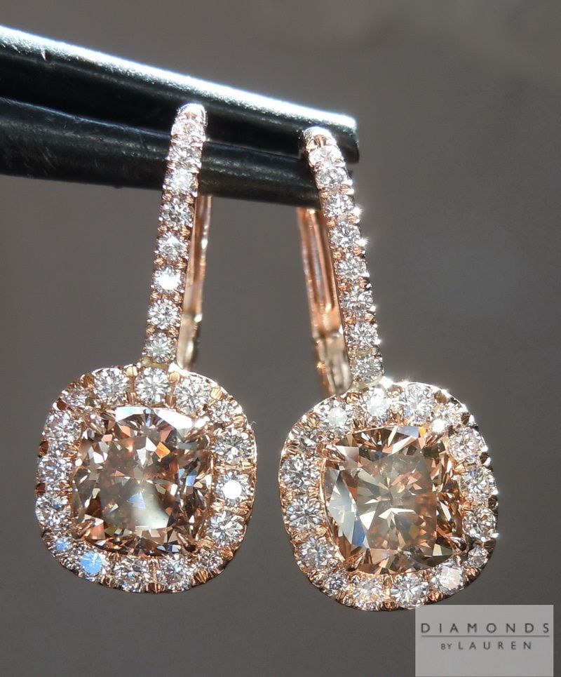 cushion cut diamond earrings
