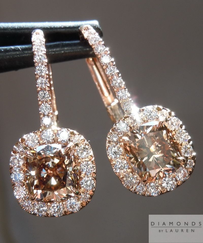 natural brown diamond earrings