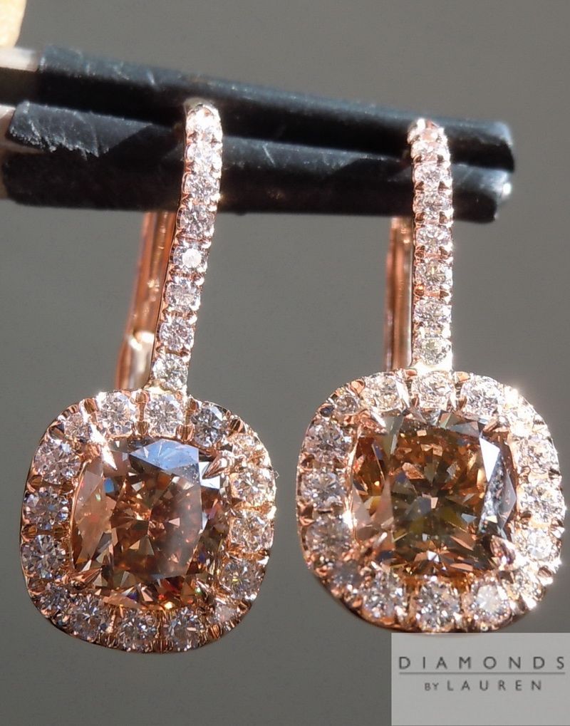 natural brown diamond earrings