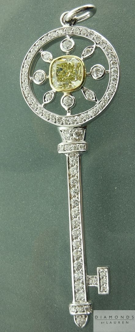 yellow diamond key pendant