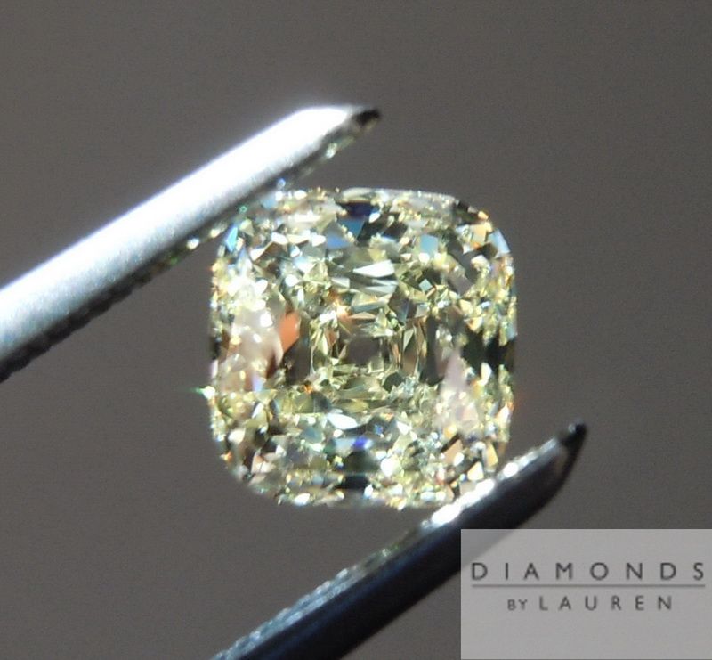 yellow cushion cut diamond
