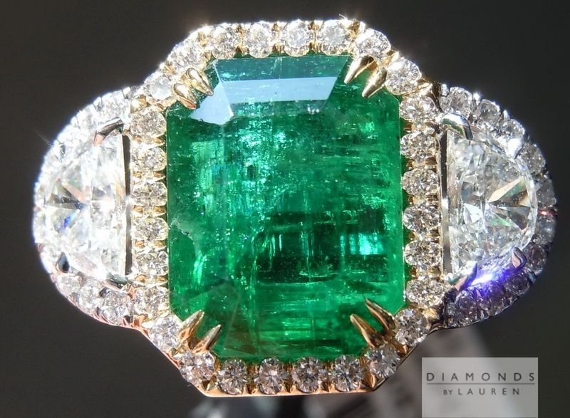 emerald and diamond halo