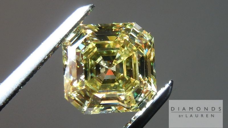 yellow asscher cut diamond
