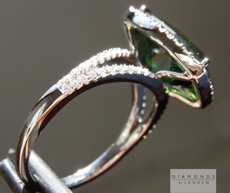 tourmaline and diamond halo ring