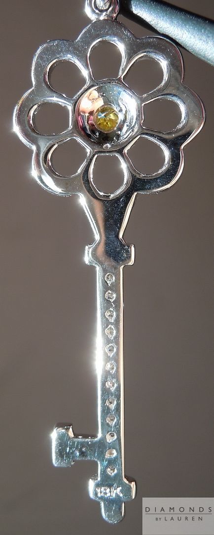 yellow diamond key pendant