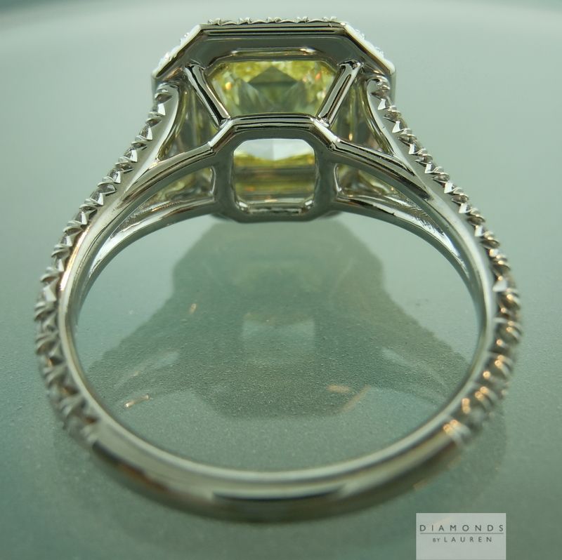 yellow diamond halo ring