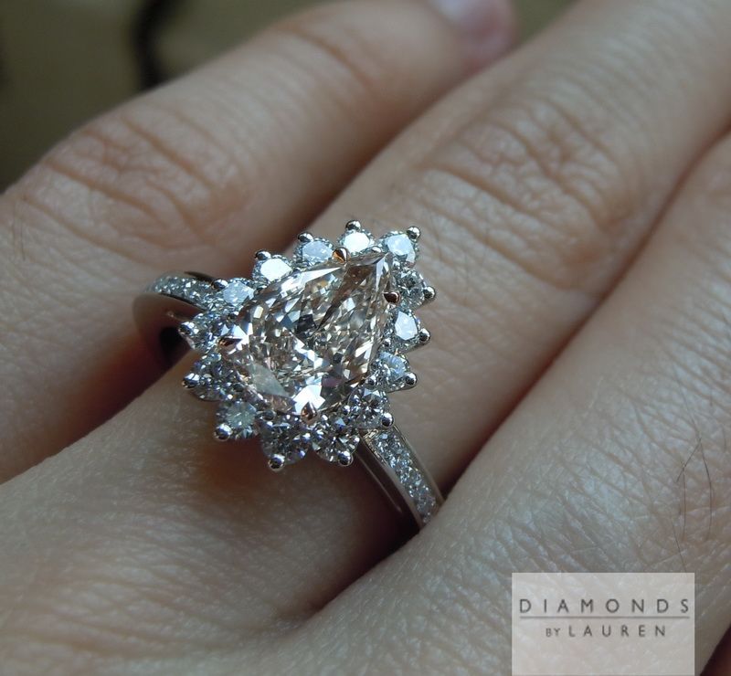 pink diamond halo ring
