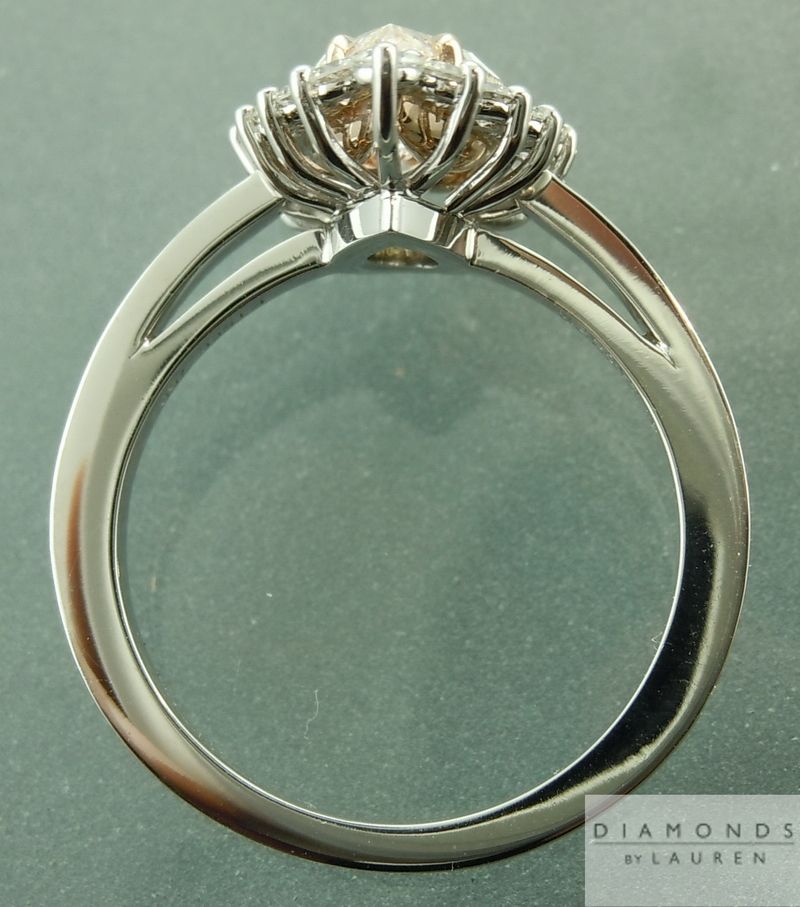 pink diamond halo ring