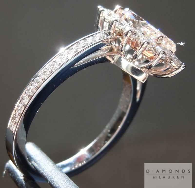 pink diamond halo ring