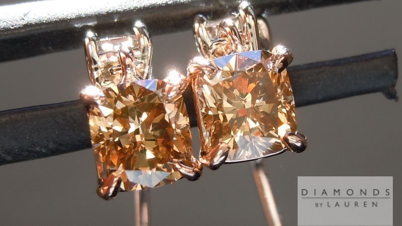 cognac diamond  earrings