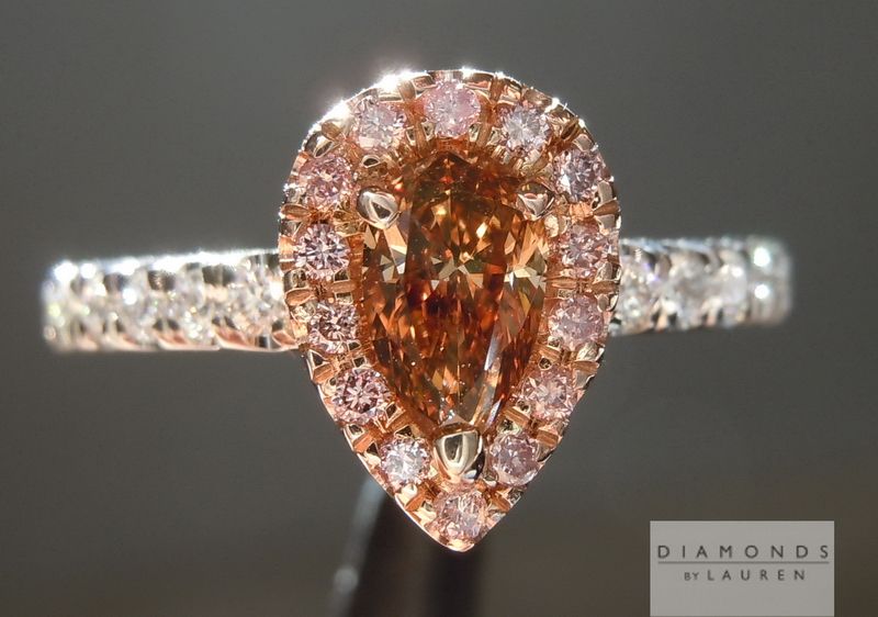 brown pear shape diamond ring