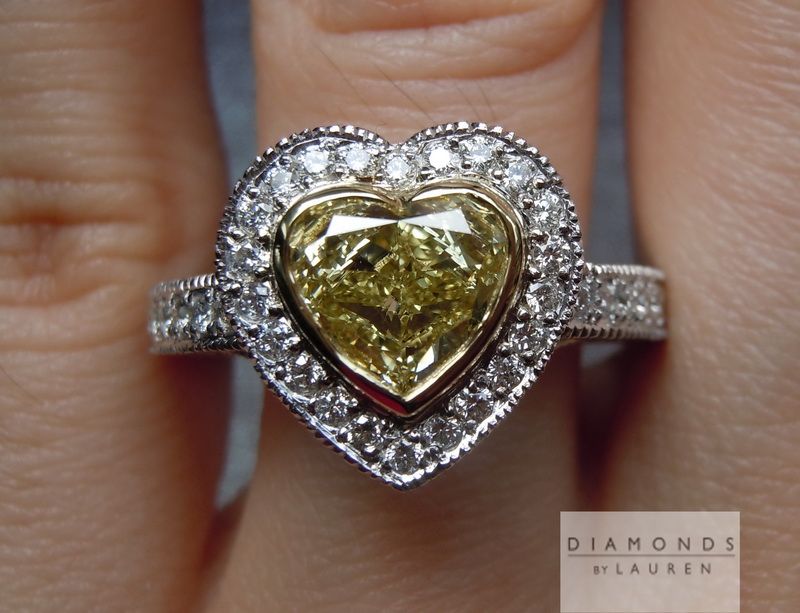 yellow heart shape diamond ring
