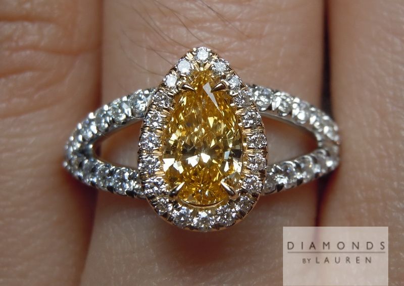 orange diamond halo ring