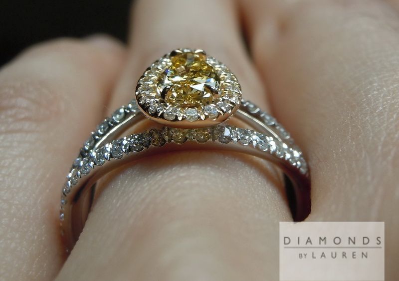 orange diamond halo ring