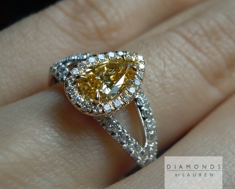 orange diamond halo ring