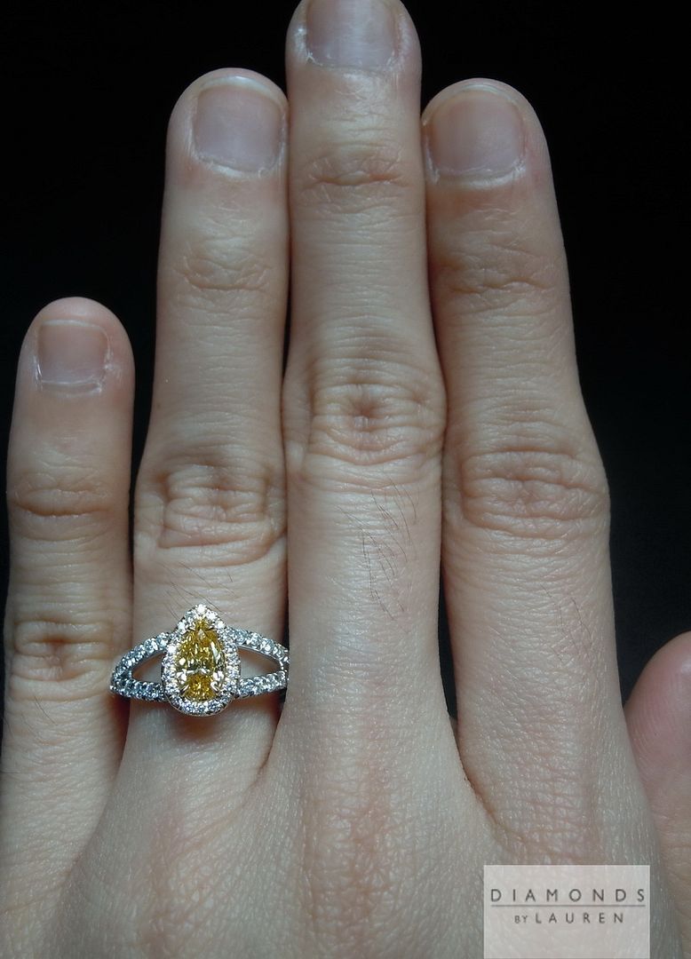 orange diamond halo ring