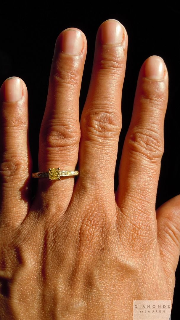 yellow radiant cut diamond ring