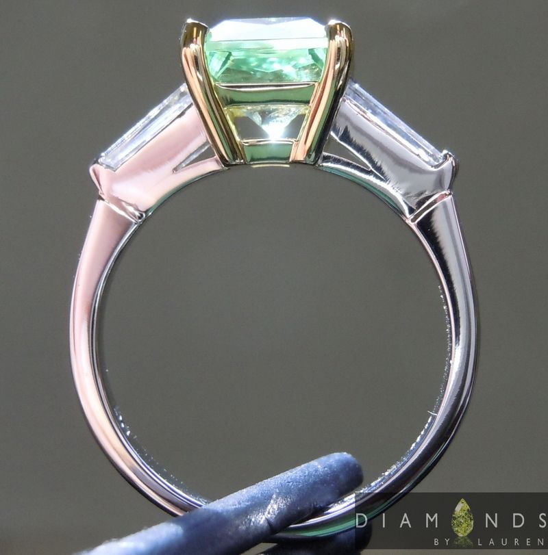 mint garnet and diamond ring