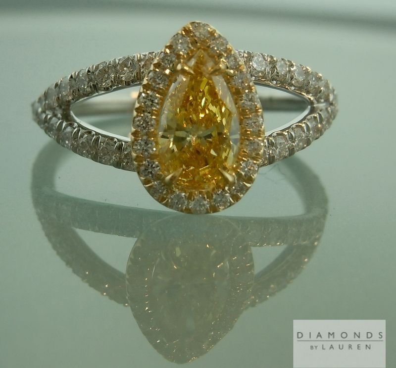 orange pear shape diamond ring