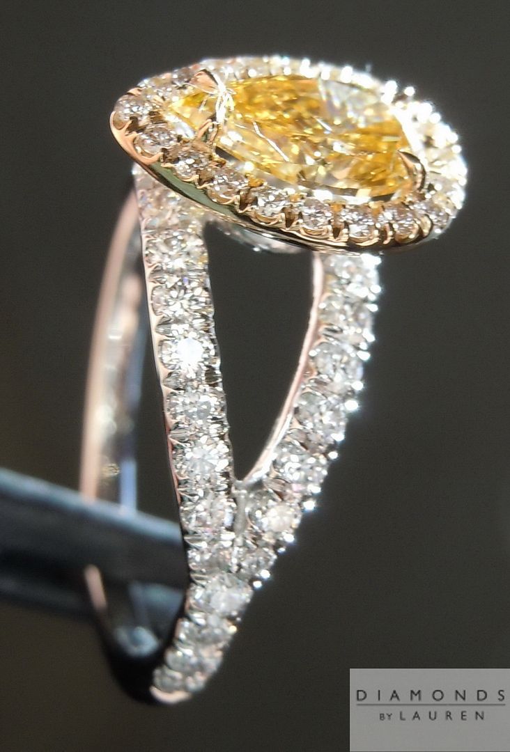 natural orange diamond ring