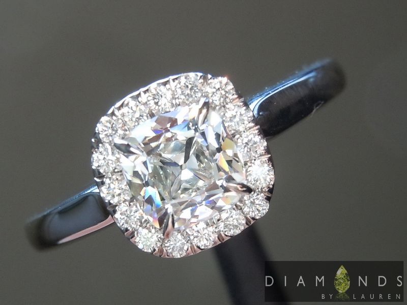 vintage cushion diamond ring