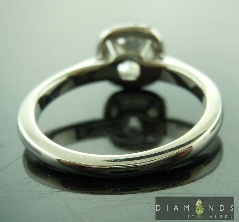 hand forged diamond halo ring