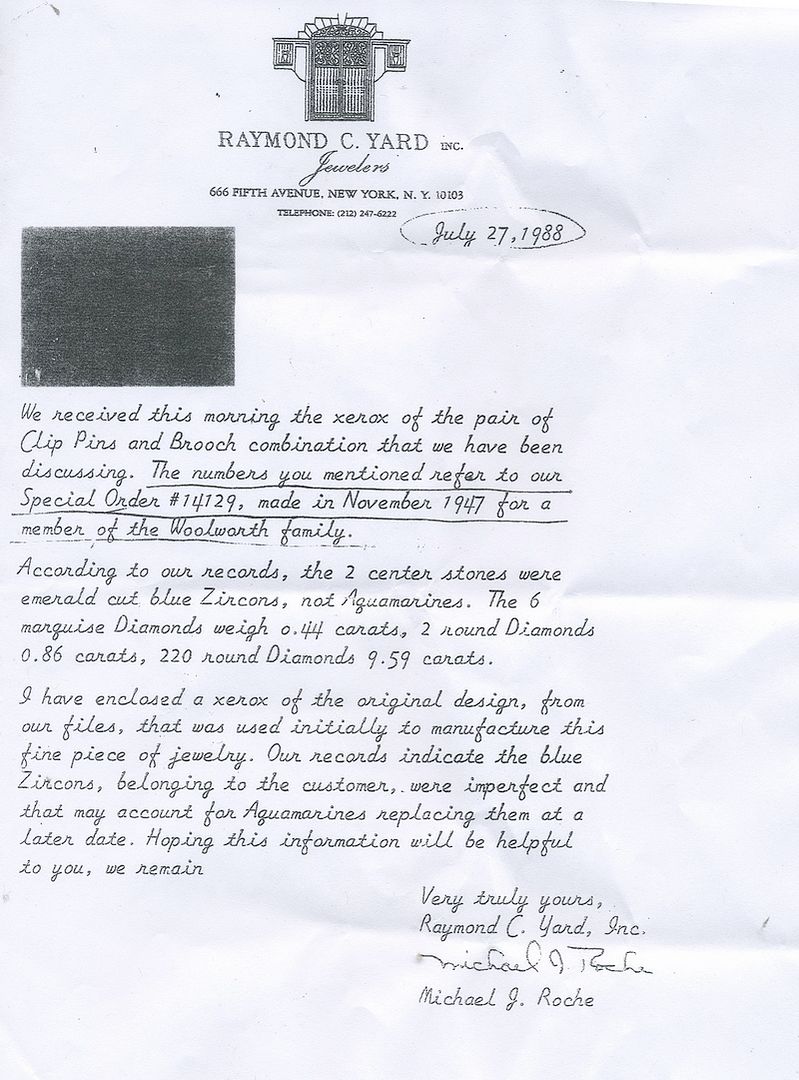 Raymond C. Yard certificate of authenticity