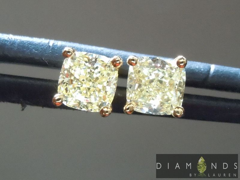 yellow diamond stud earrings