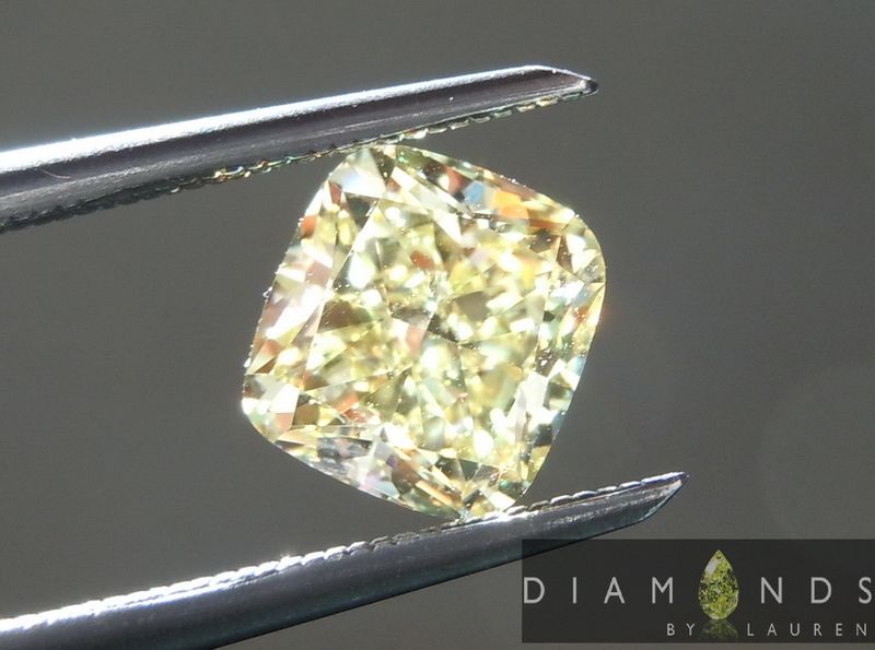 yellow cushion cut diamond