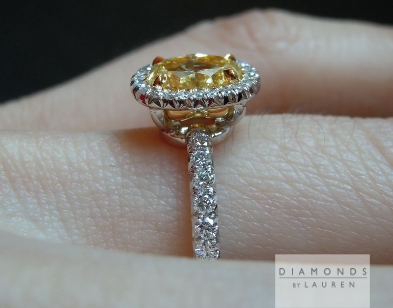 yellow oval shape diamond ring