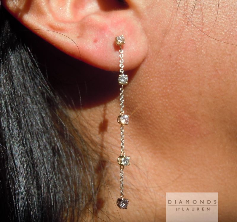 natural fancy colored diamond earrings