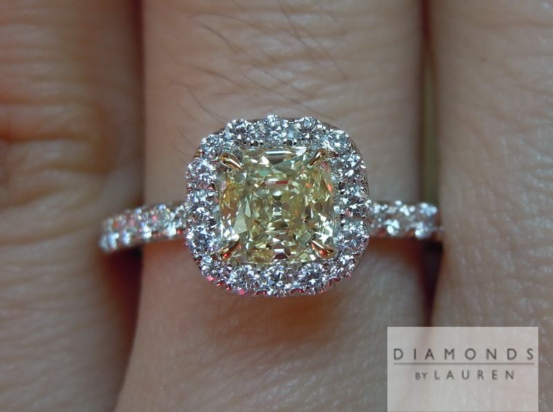 yellow diamond halo ring