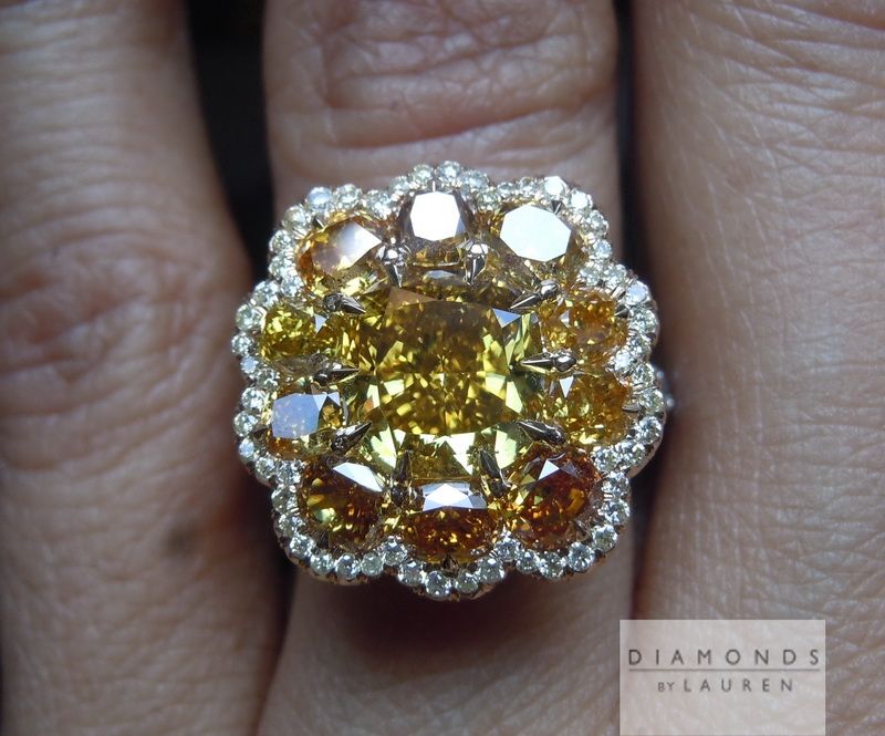 brown hand forged diamond ring