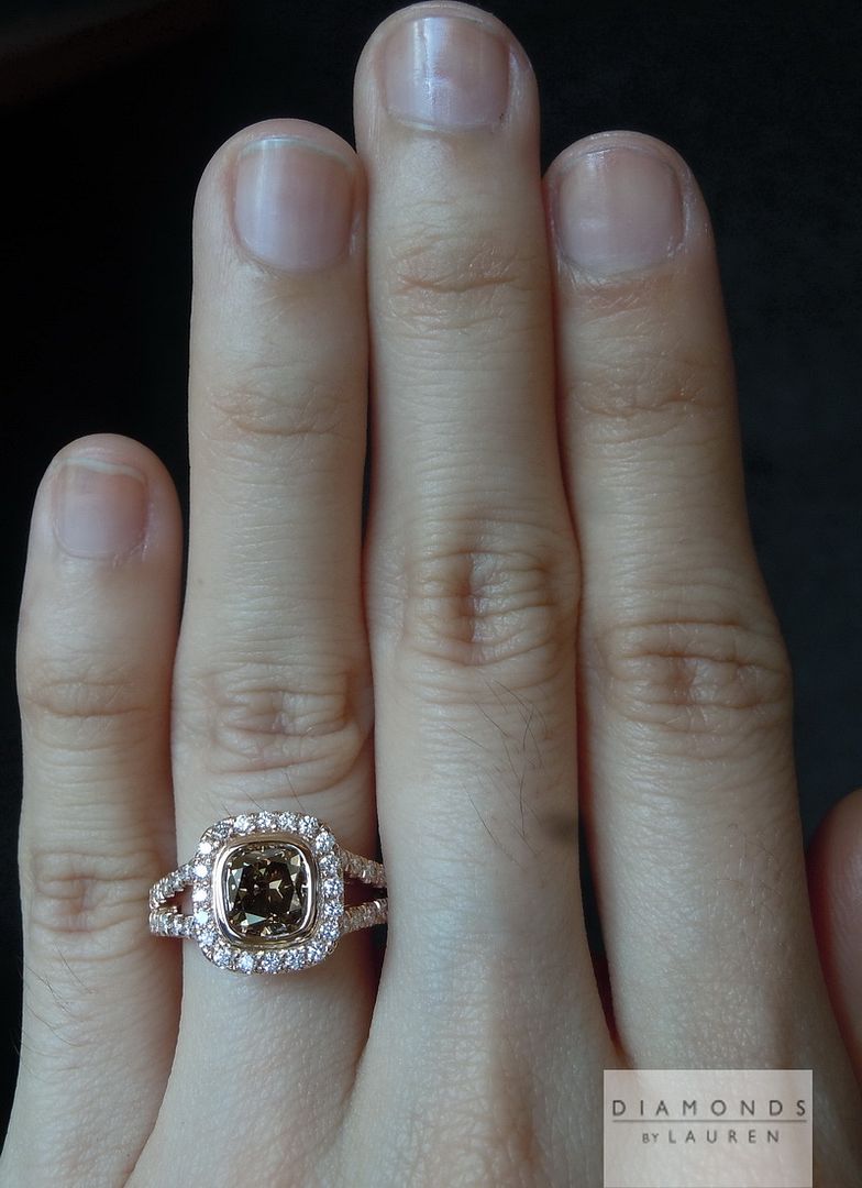 natural brown diamond ring