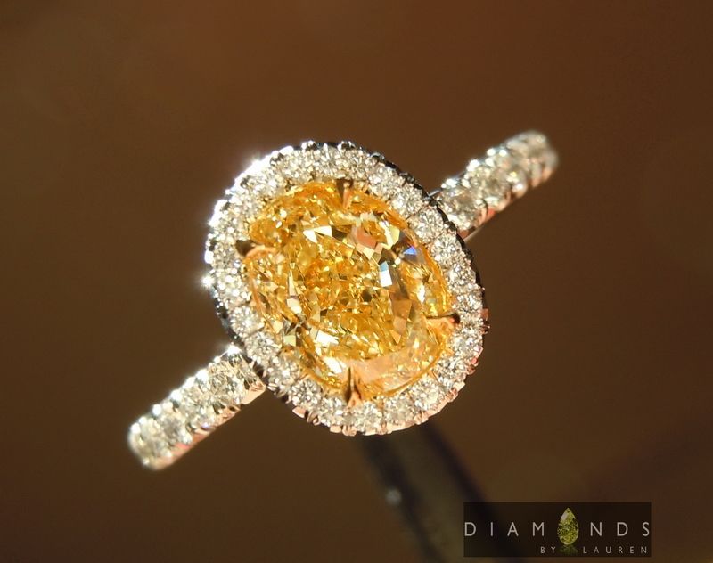 yellow oval shape diamond ring
